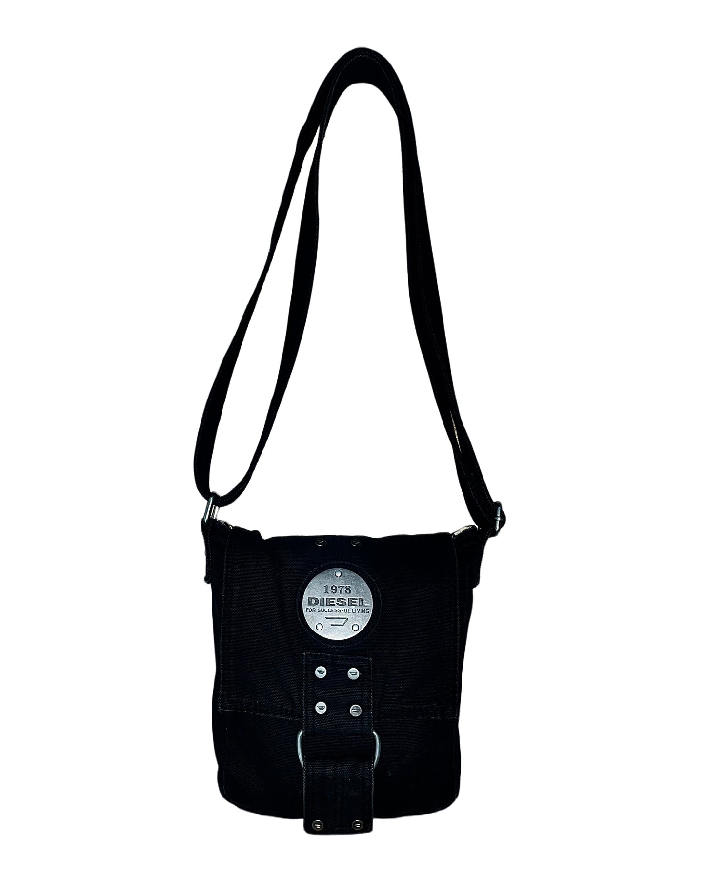 VINTAGE DIESEL DISTRESSED CANVAS CROSSBODY BAG