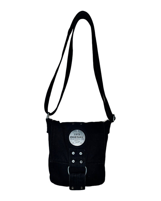 VINTAGE DIESEL DISTRESSED CANVAS CROSSBODY BAG